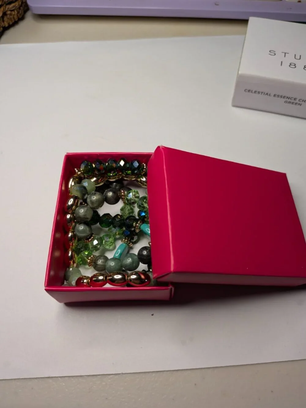 Avon Studio 1886 “Celestial Essence” Charm Bracelet Set – Green